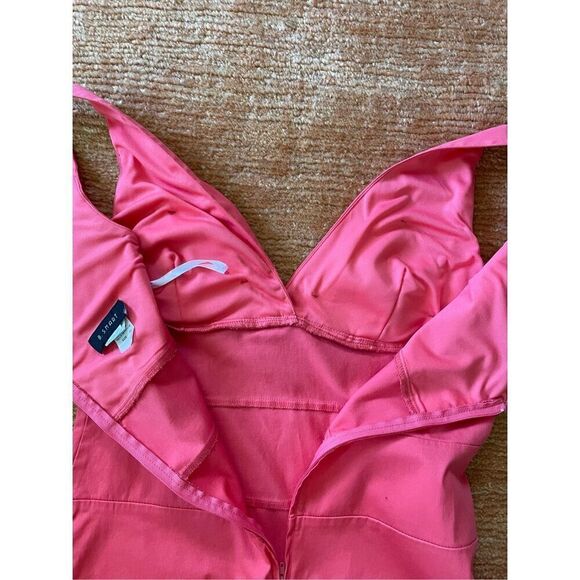 B.SMART Dress Coral V Neck Sleeveless Zip Stretch Size 16 - Picture 3 of 7